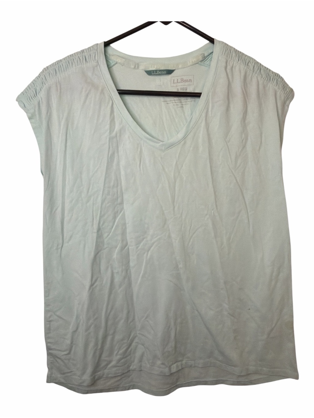 L.L. Bean Women's Pale Blue V-Neck Sleeveless Tank